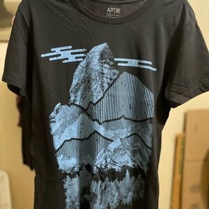 Apt. 9 Black Tee with Blue Graphic